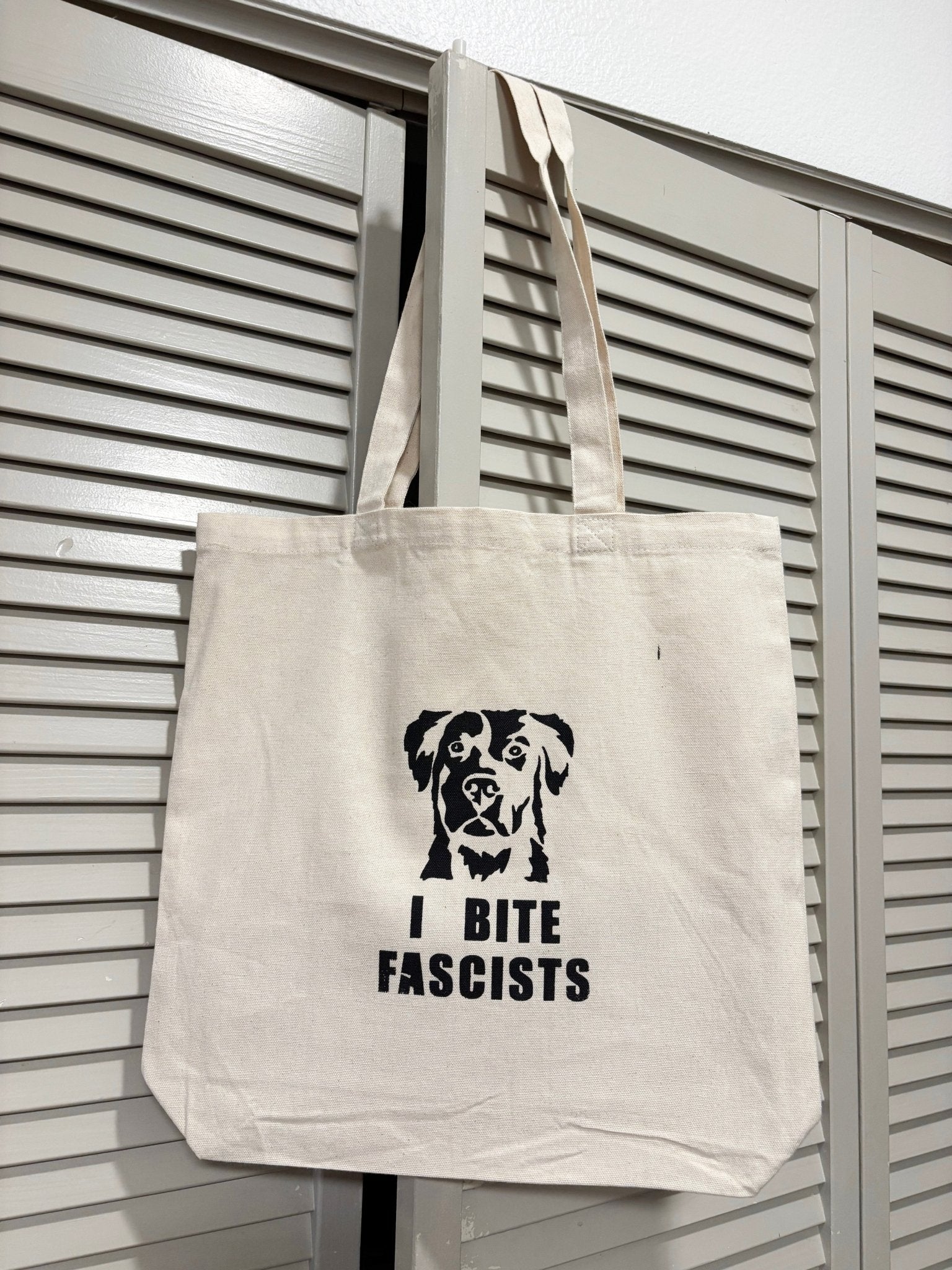 Screen Printed Tote | I Bite Fascists - Detezi Designs-