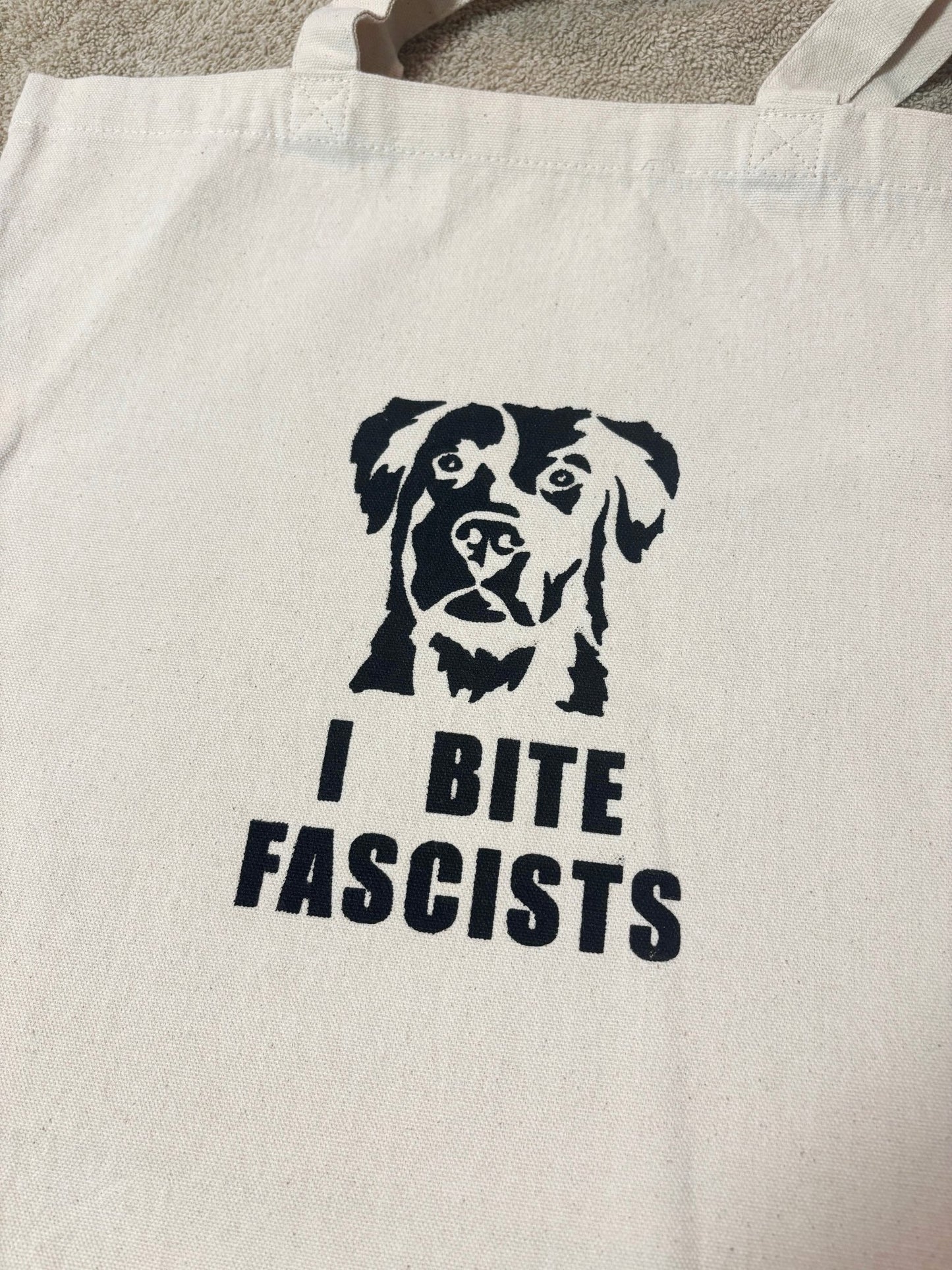 Screen Printed Tote | I Bite Fascists - Detezi Designs-