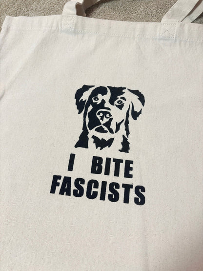 Screen Printed Tote | I Bite Fascists - Detezi Designs-