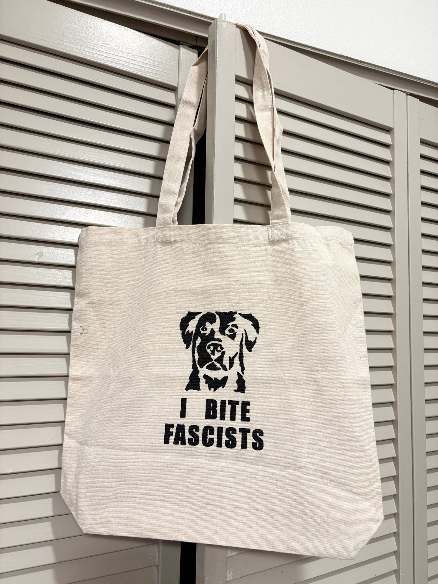 Screen Printed Tote | I Bite Fascists - Detezi Designs-