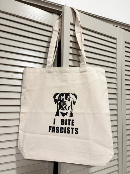 Screen Printed Tote | I Bite Fascists - Detezi Designs-