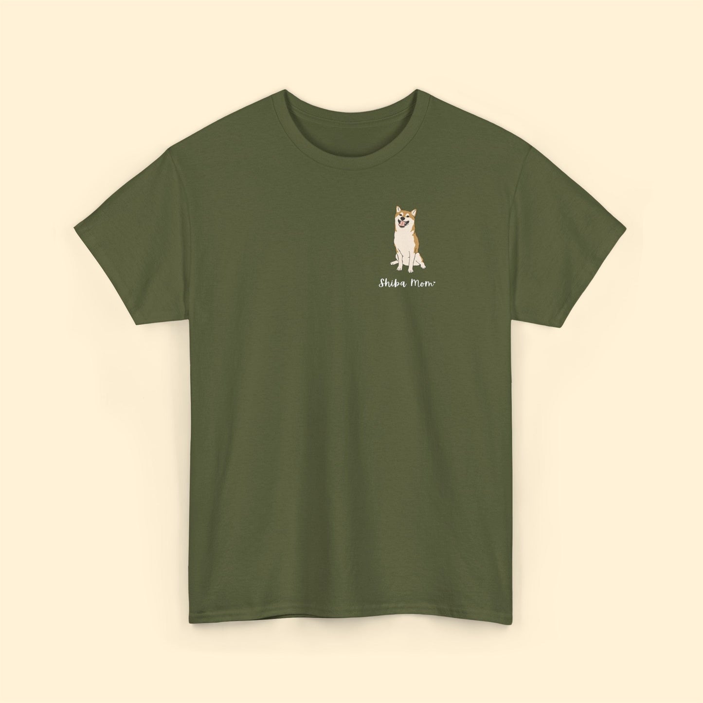 Shiba Mom | Pocket Print | Unisex T-shirt - Detezi Designs-10621451882177661473