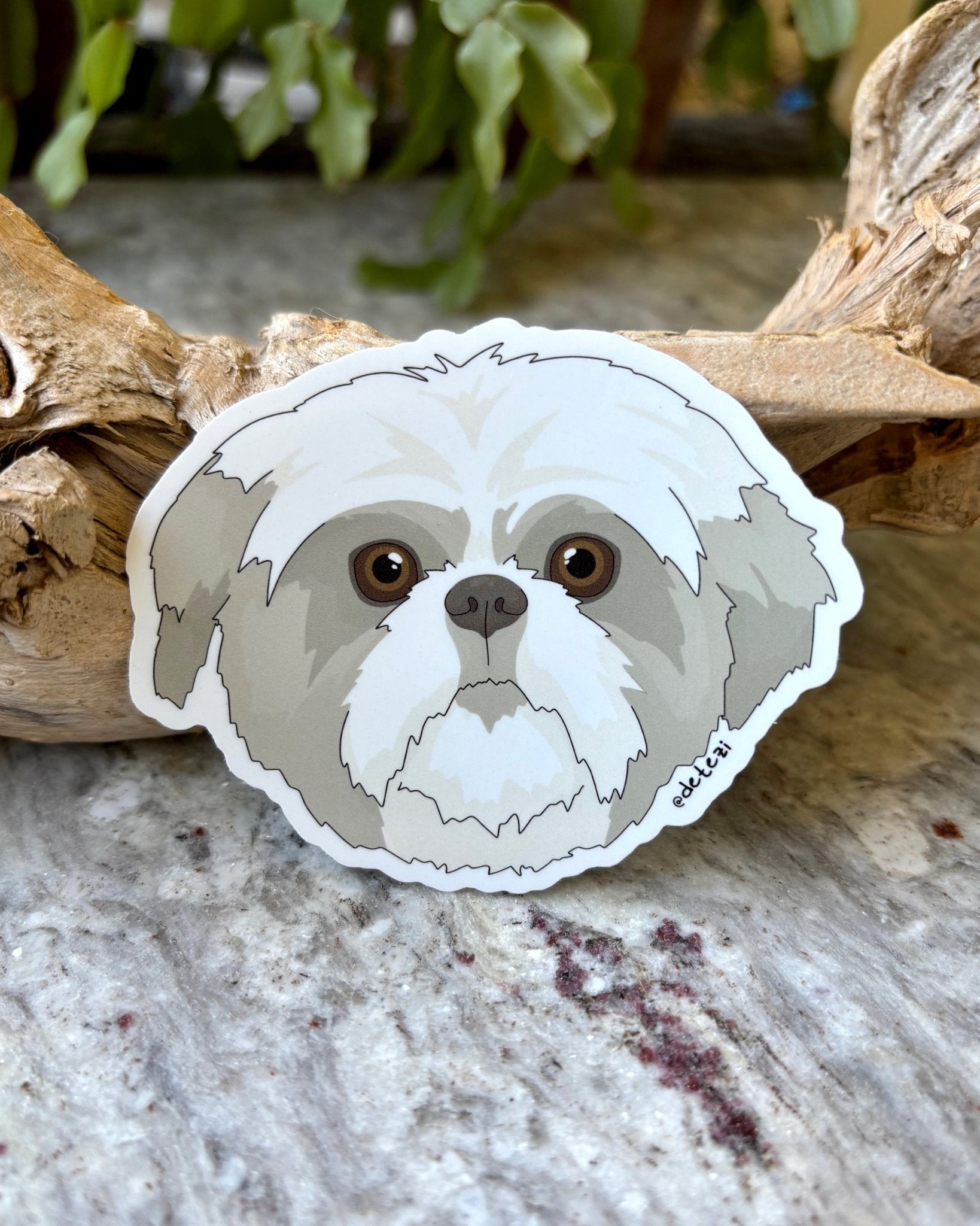 Shih Tzu | Face | 3" Vinyl Sticker - Detezi Designs - 