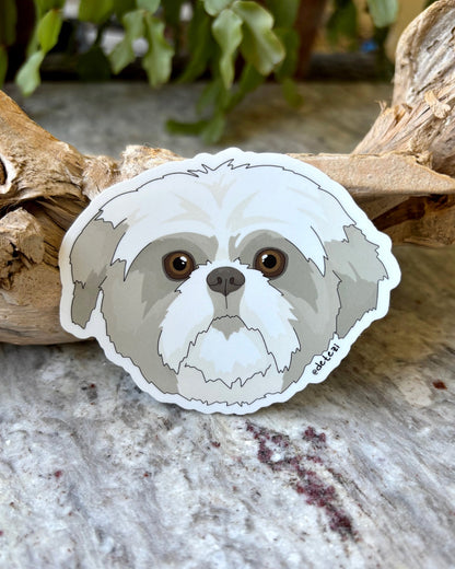 Shih Tzu | Face | 3" Vinyl Sticker - Detezi Designs - 