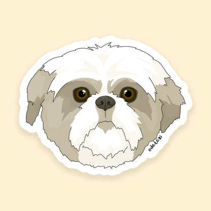 Shih Tzu | Face | 3" Vinyl Sticker - Detezi Designs - 
