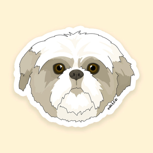 Shih Tzu | Face | 3" Vinyl Sticker - Detezi Designs - 