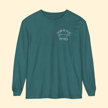 Show Me Your Pitties | FUNDRAISER for ACCT Philly | Comfort Colors Long Sleeve T-Shirt - Detezi Designs - 30342905778759548051