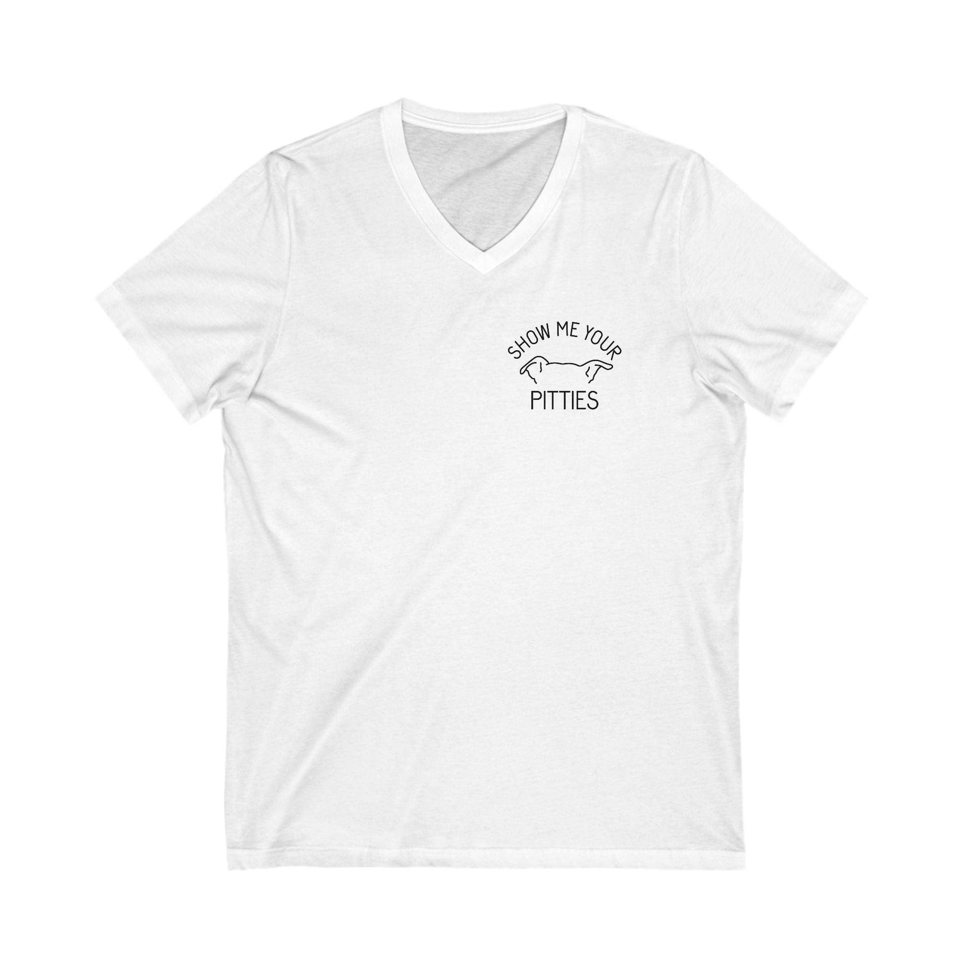 Show Me Your Pitties | FUNDRAISER for ACCT Philly | Unisex V - Neck Tee - Detezi Designs - 16743590693337916445