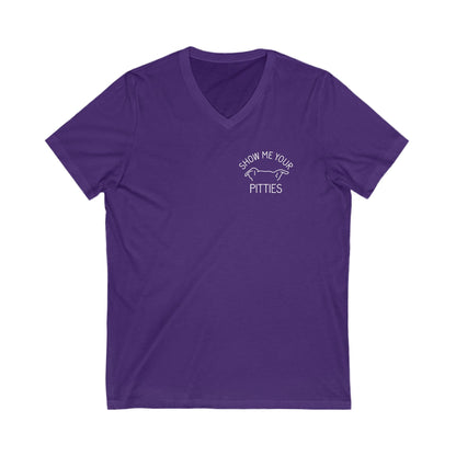 Show Me Your Pitties | FUNDRAISER for ACCT Philly | Unisex V - Neck Tee - Detezi Designs - 18224201916795697186