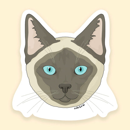 Siamese Cat | 3" Vinyl Sticker - Detezi Designs - 
