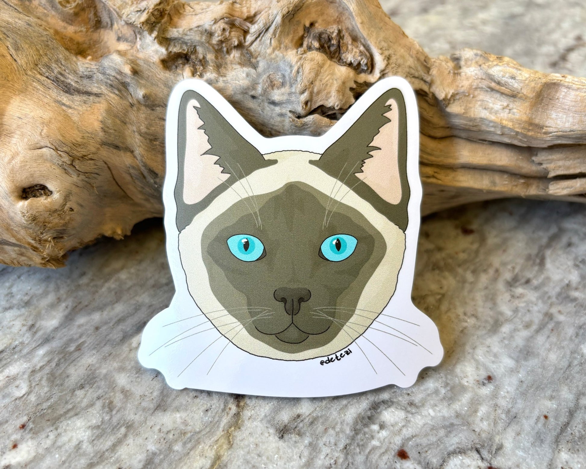 Siamese Cat | 3" Vinyl Sticker - Detezi Designs - 