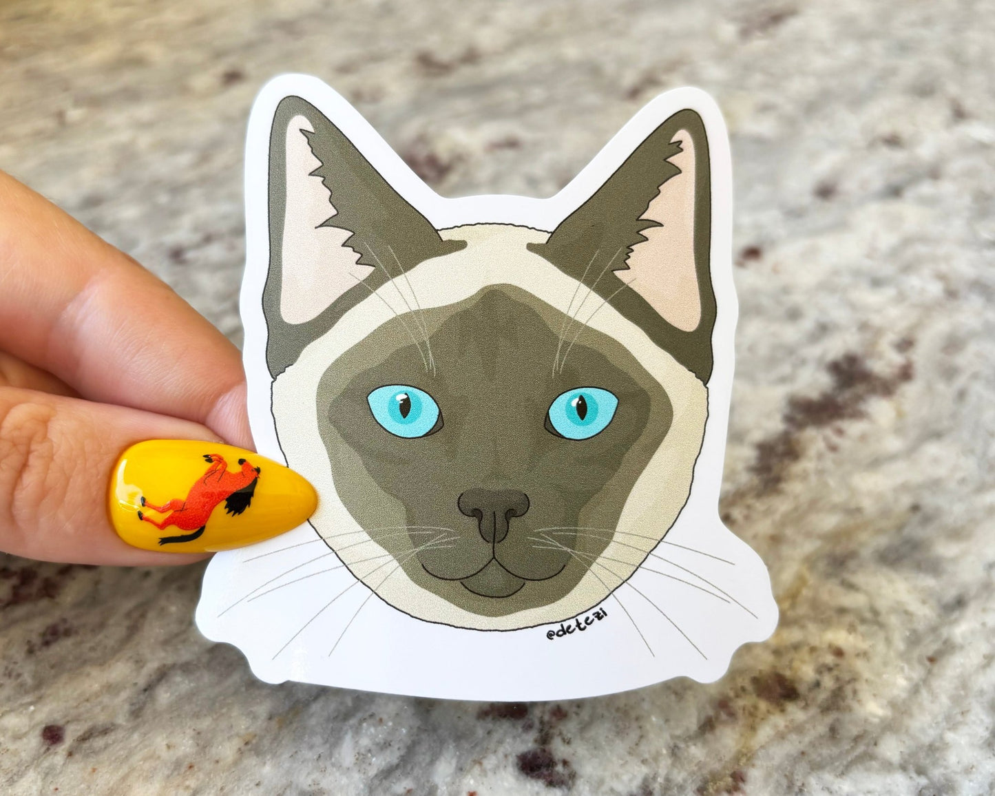 Siamese Cat | 3" Vinyl Sticker - Detezi Designs - 