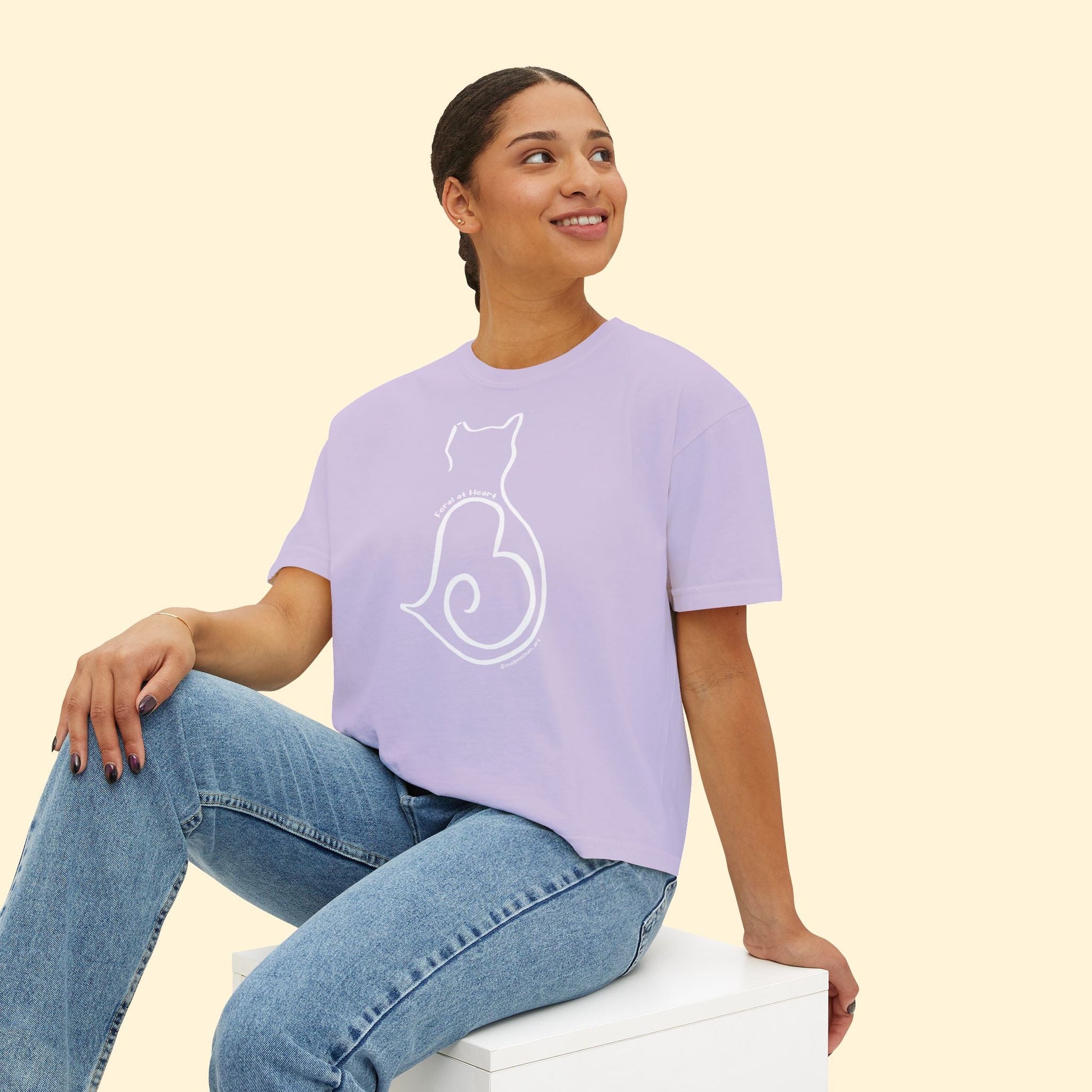 Silhouette | FUNDRAISER for Feral At Heart | Comfort Colors Boxy Tee - Detezi Designs - 16045561177984173976