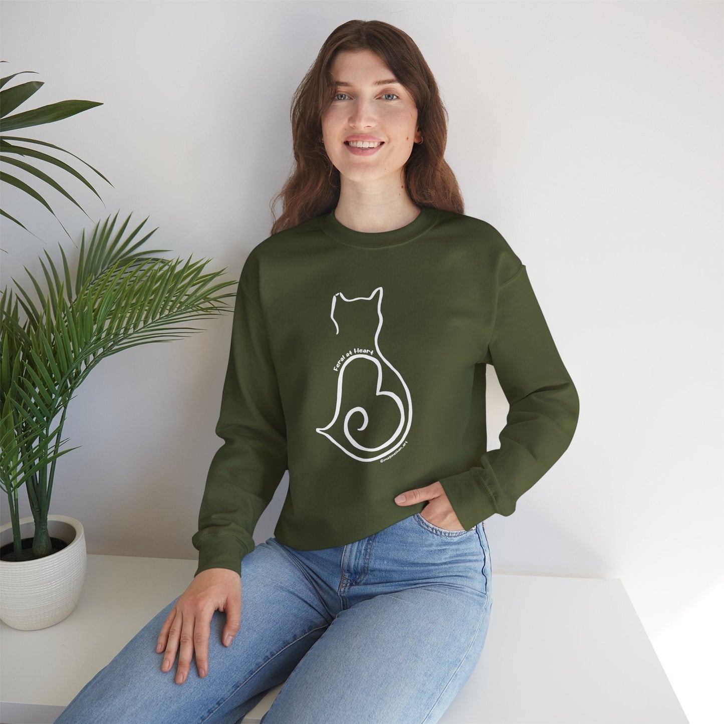 Silhouette | FUNDRAISER for Feral At Heart | Crewneck Sweatshirt - Detezi Designs-25787707441134286699