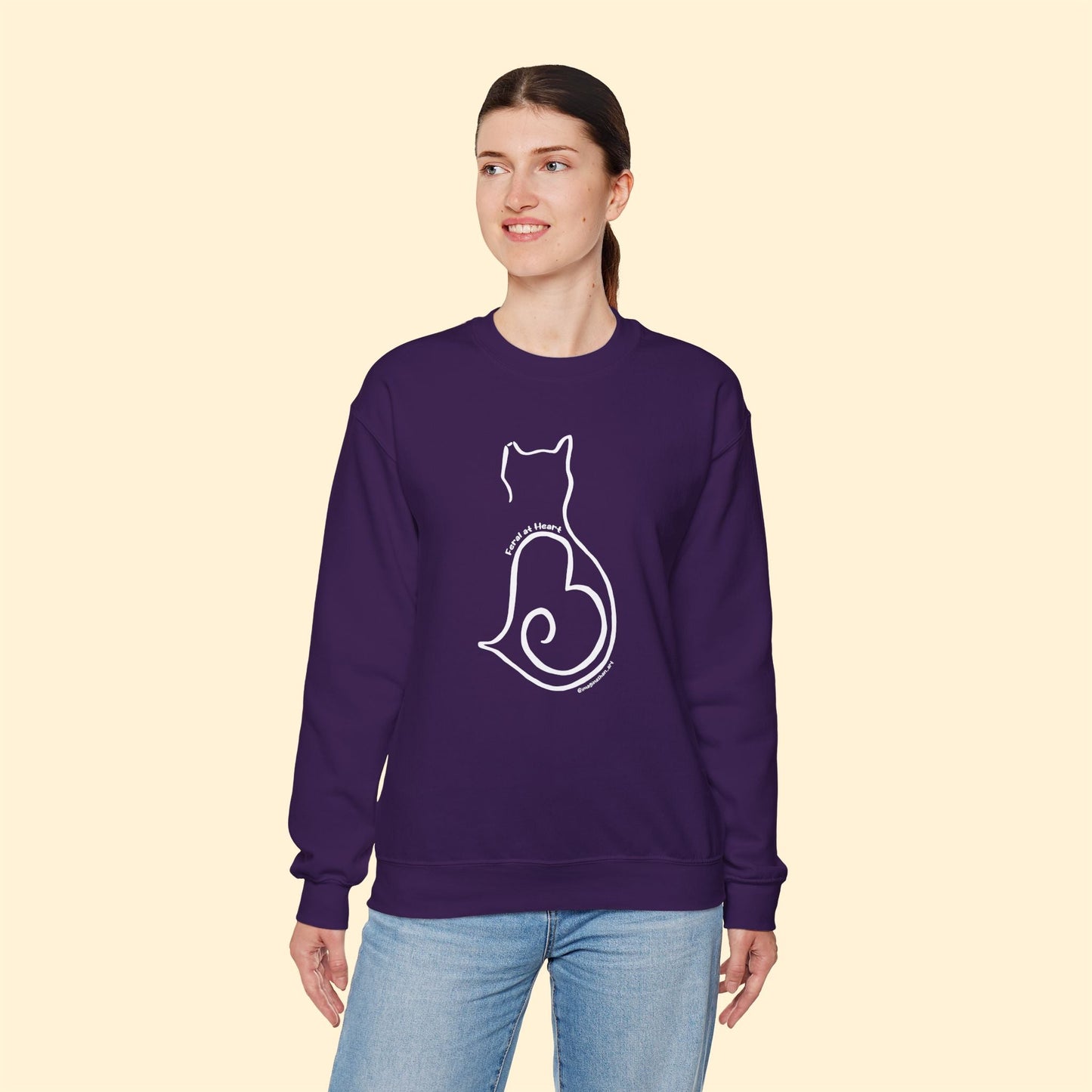 Silhouette | FUNDRAISER for Feral At Heart | Crewneck Sweatshirt - Detezi Designs - 25914830029430272153