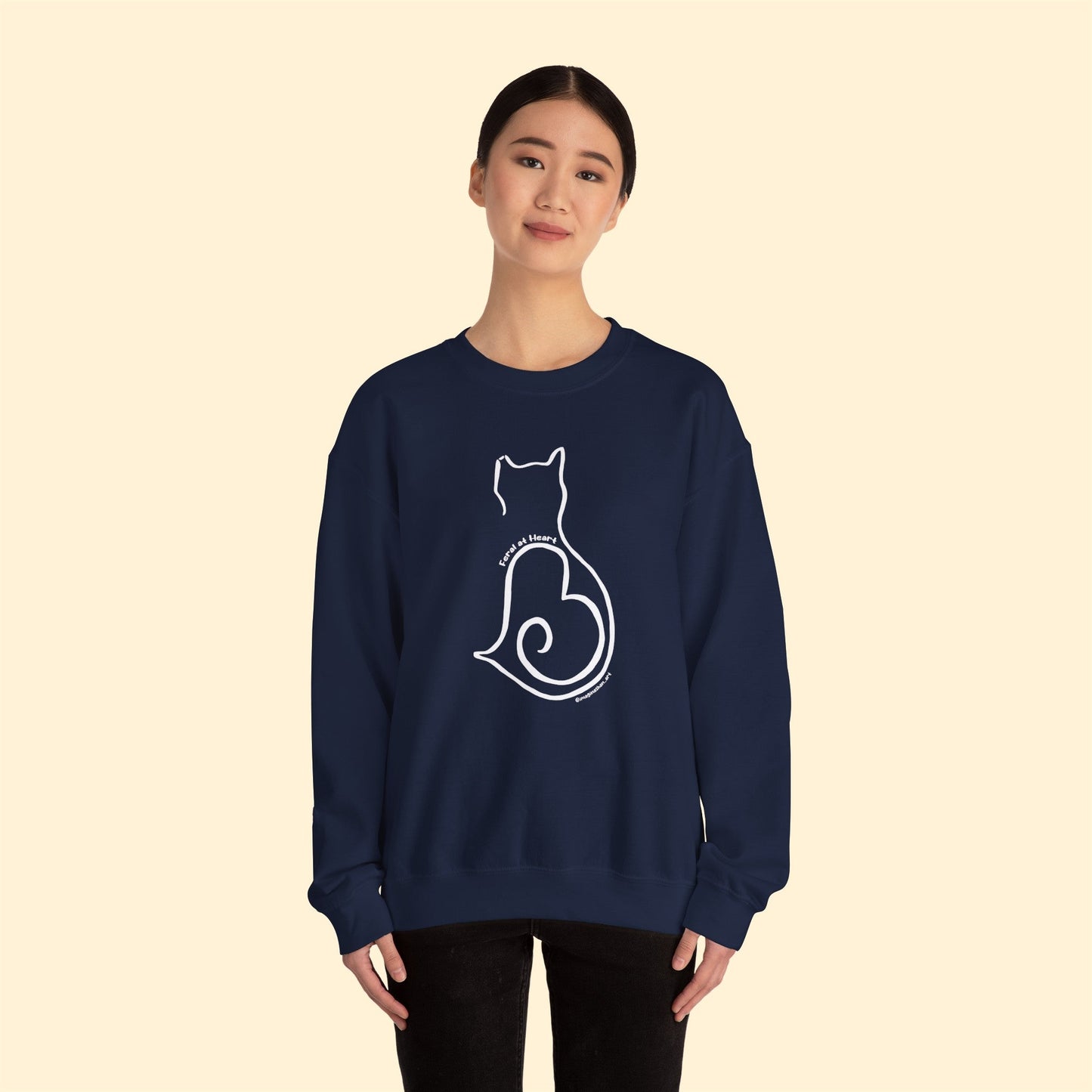 Silhouette | FUNDRAISER for Feral At Heart | Crewneck Sweatshirt - Detezi Designs-25914830029430272153