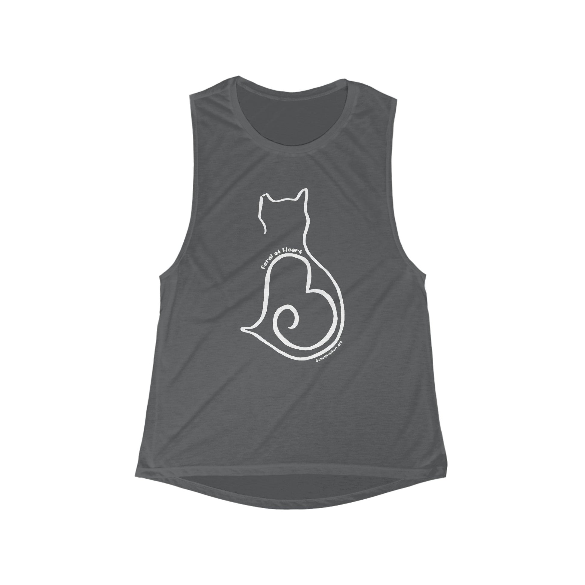 Silhouette | FUNDRAISER for Feral at Heart | Women's Flowy Scoop Muscle Tank - Detezi Designs-29952722370990655498