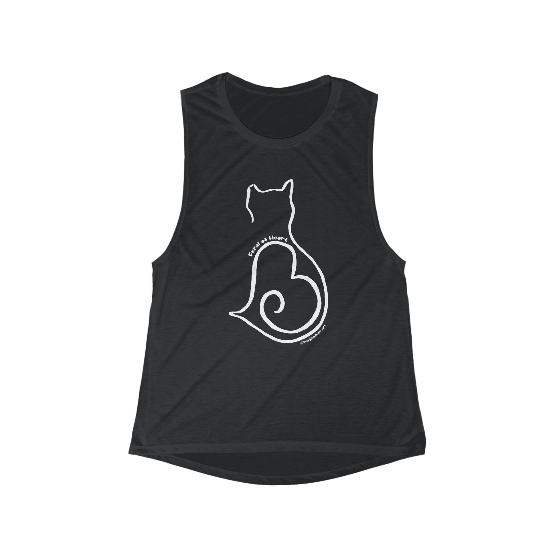 Silhouette | FUNDRAISER for Feral at Heart | Women's Flowy Scoop Muscle Tank - Detezi Designs-98594569699751066938