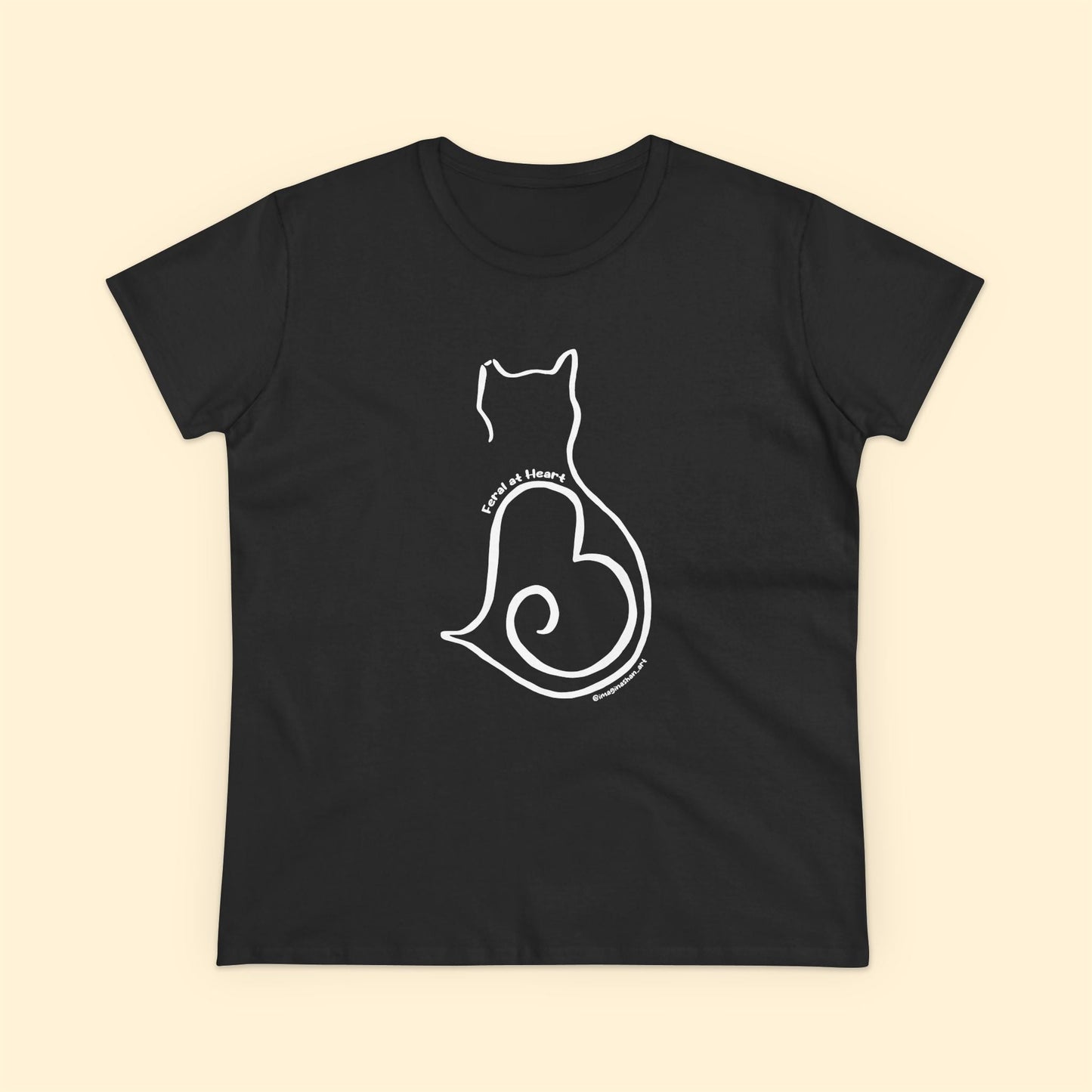 Silhouette | FUNDRAISER for Feral At Heart | Women's Midweight Cotton Tee - Detezi Designs - 10844247423502186975