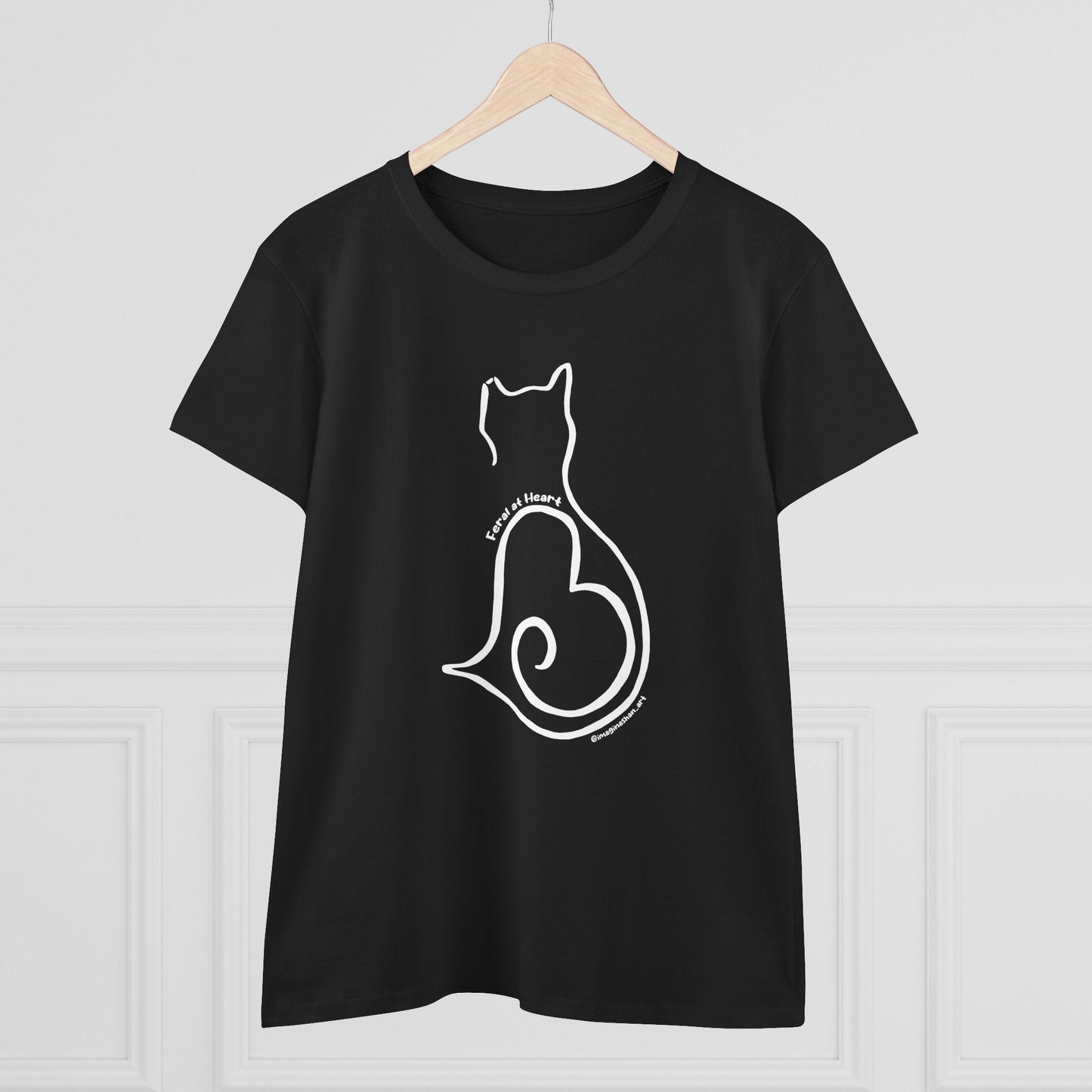 Silhouette | FUNDRAISER for Feral At Heart | Women's Midweight Cotton Tee - Detezi Designs - 10893688541598359120