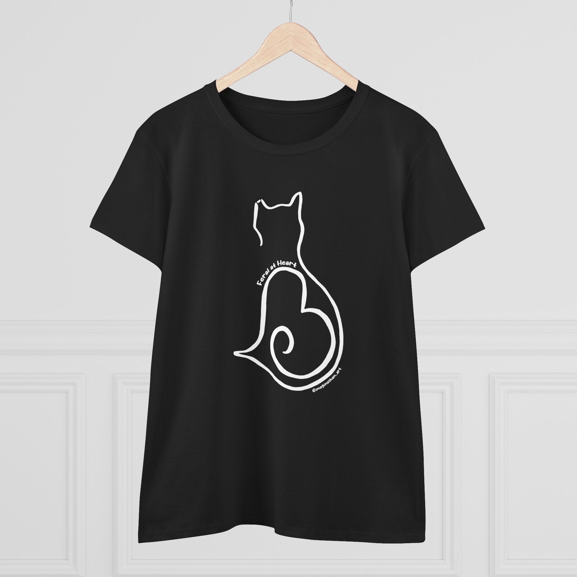Silhouette | FUNDRAISER for Feral At Heart | Women's Midweight Cotton Tee - Detezi Designs - 10893688541598359120