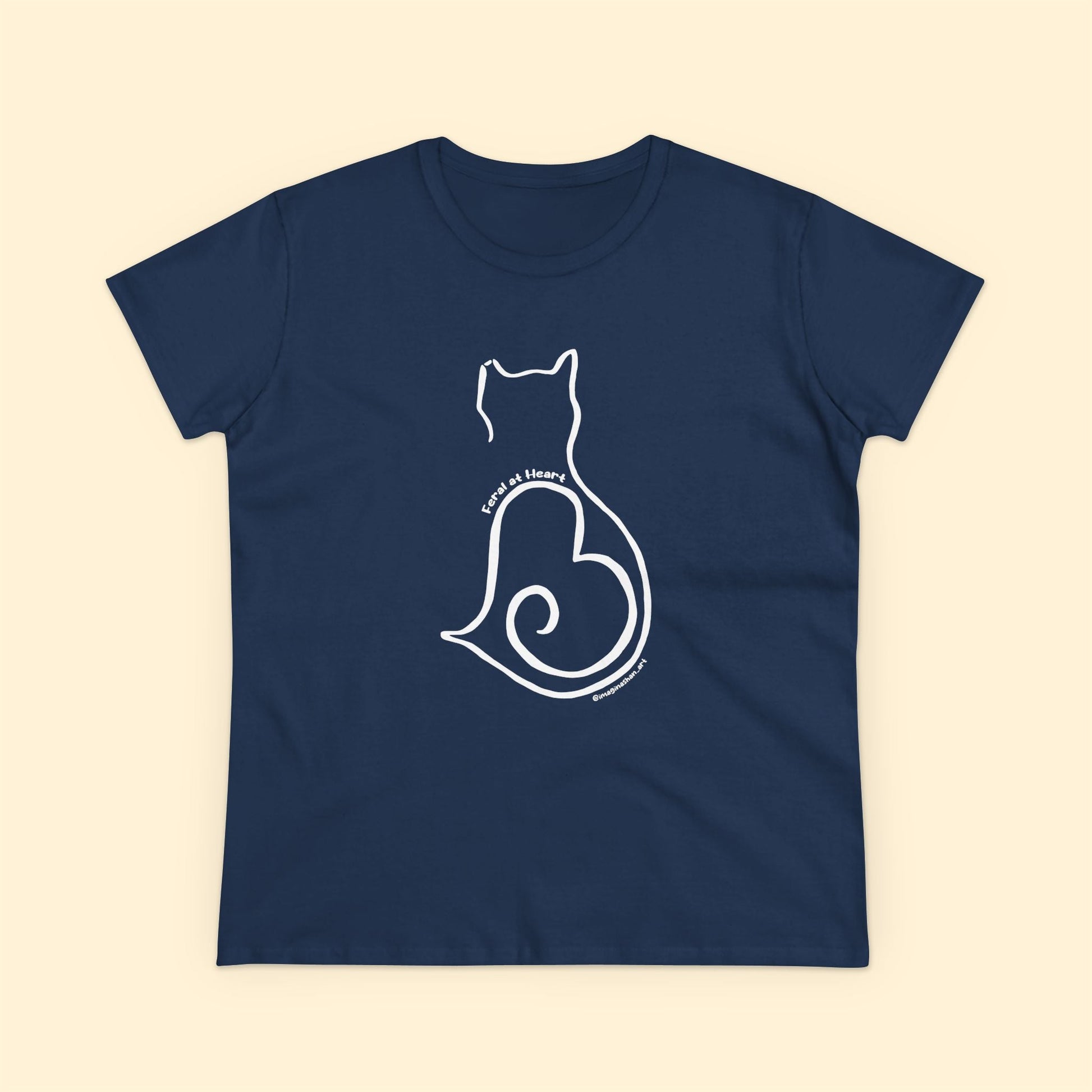 Silhouette | FUNDRAISER for Feral At Heart | Women's Midweight Cotton Tee - Detezi Designs - 24998389750820836380