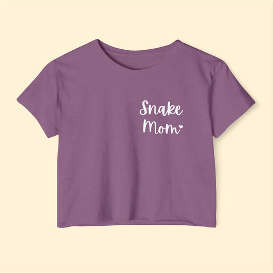 Snake Mom | Pocket Print | Women's Festival Crop Top - Detezi Designs-25912616218398787473