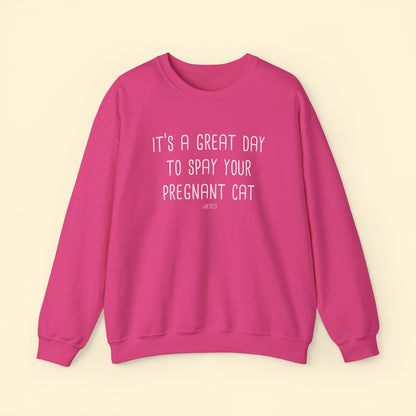 Spay Your Pregnant Cat | Crewneck Sweatshirt - Detezi Designs - 19806103043739263556