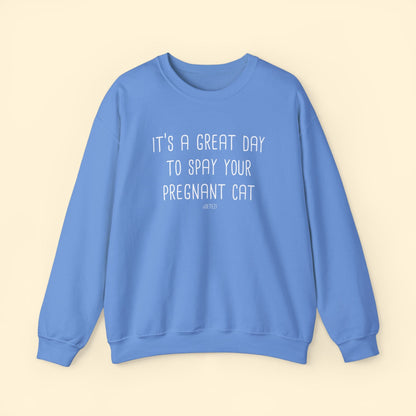 Spay Your Pregnant Cat | Crewneck Sweatshirt - Detezi Designs - 31425399945810764342