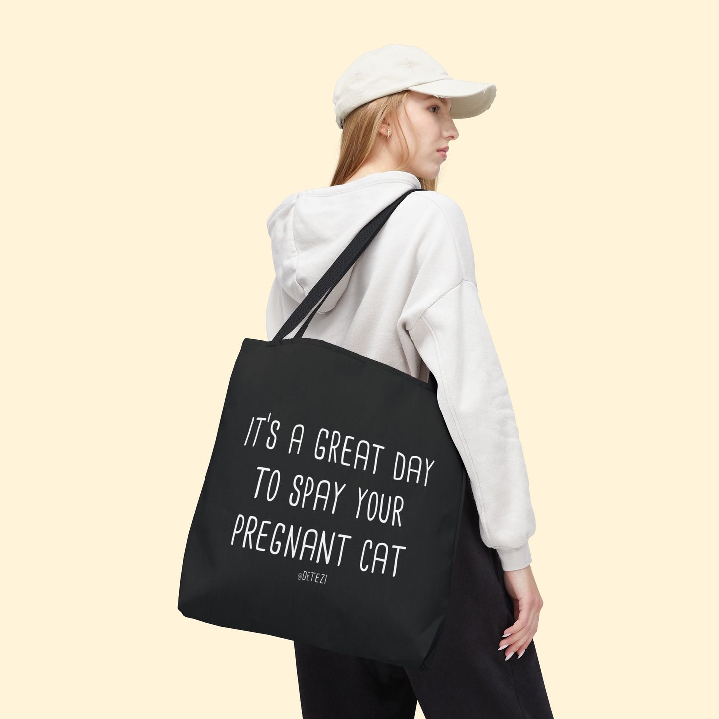 Spay Your Pregnant Cat | Tote Bag - Detezi Designs - 33550547427700404532