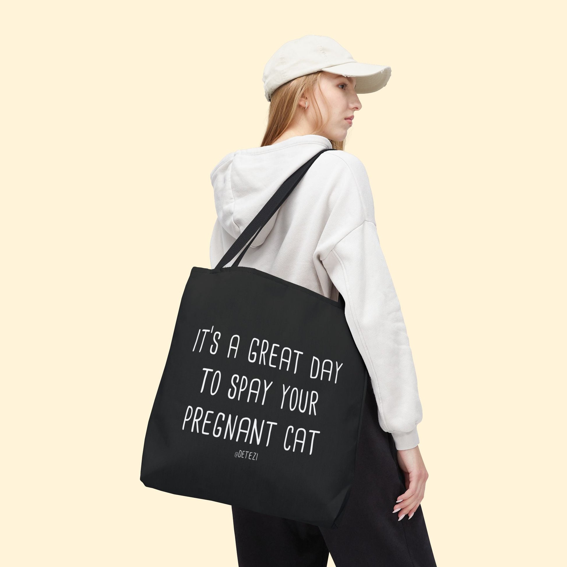 Spay Your Pregnant Cat | Tote Bag - Detezi Designs - 33550547427700404532