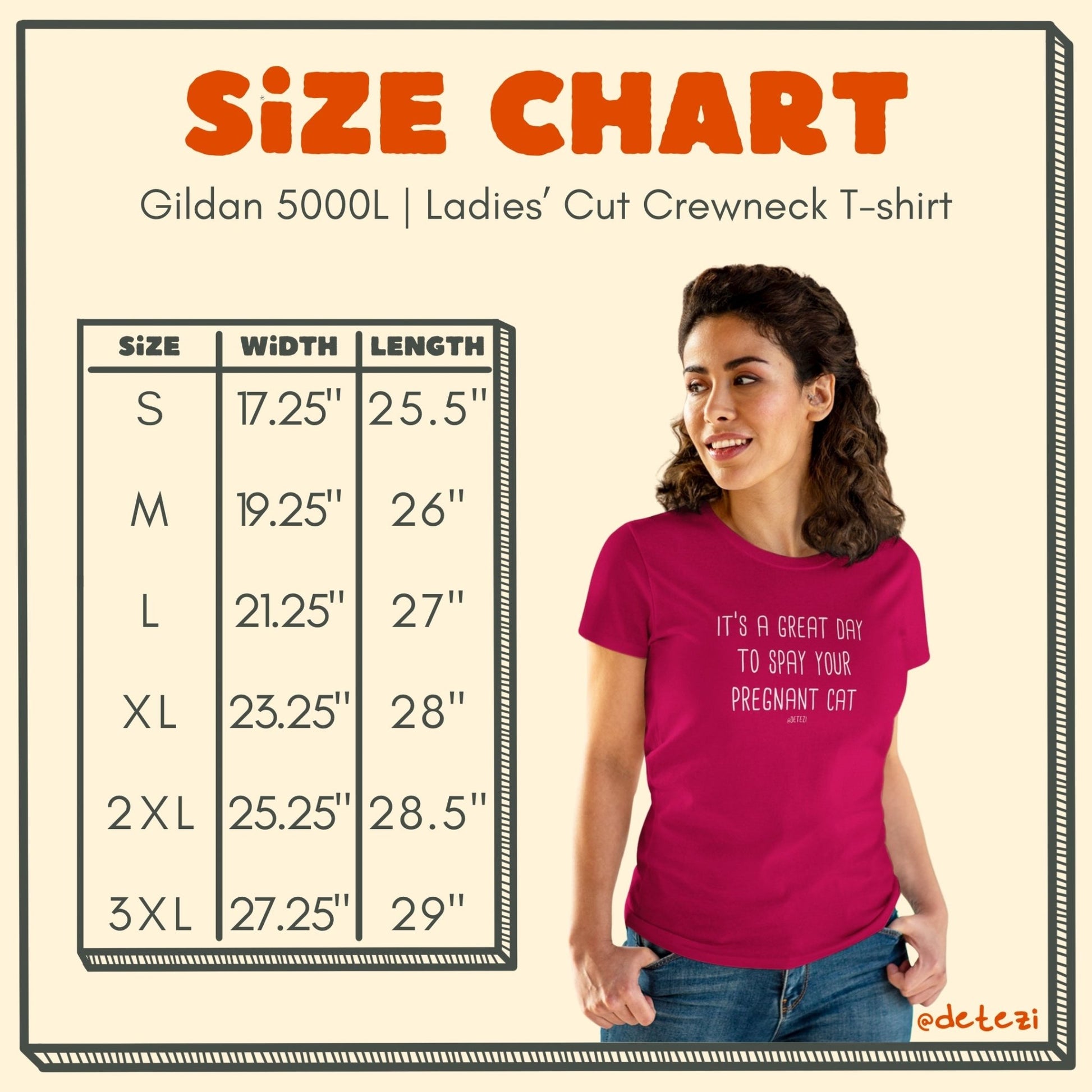 Spay Your Pregnant Cat | Women's Midweight Cotton Tee - Detezi Designs - 33632971755973005269