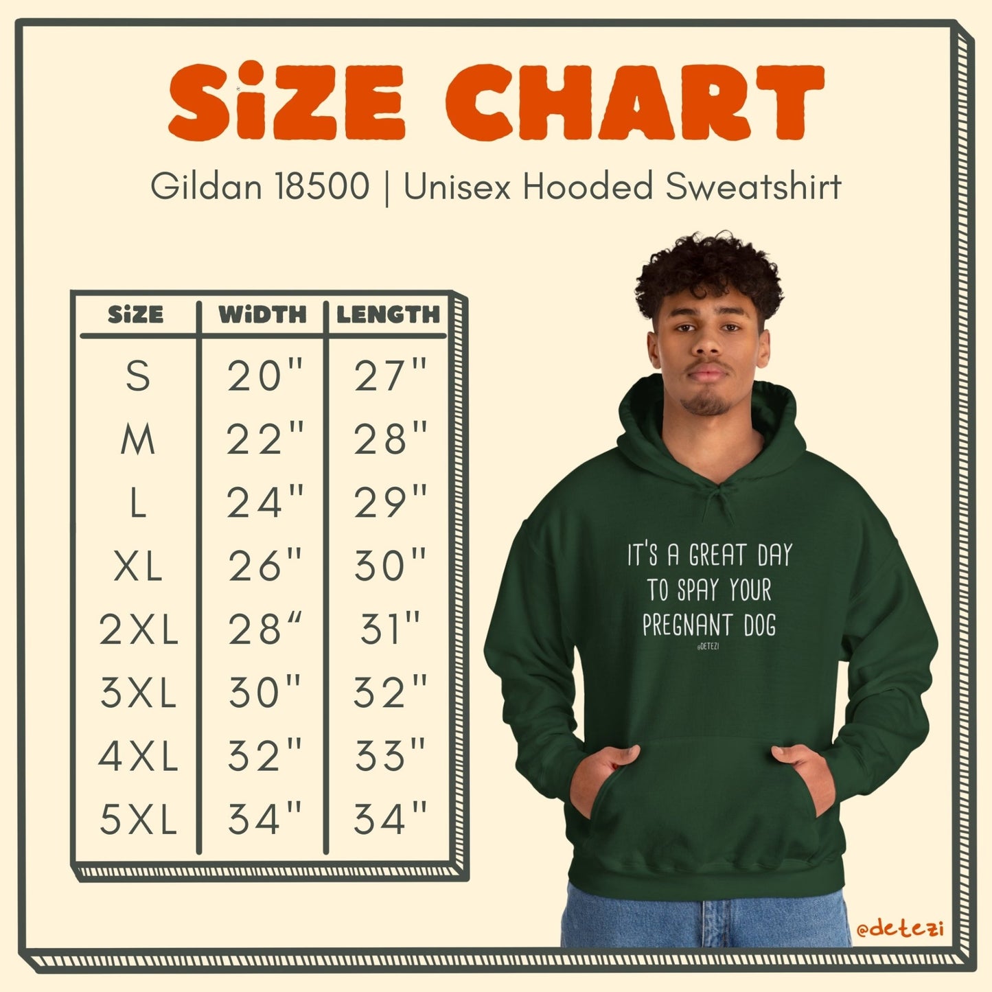 Spay Your Pregnant Dog | Hooded Sweatshirt - Detezi Designs - 28911556973324151583