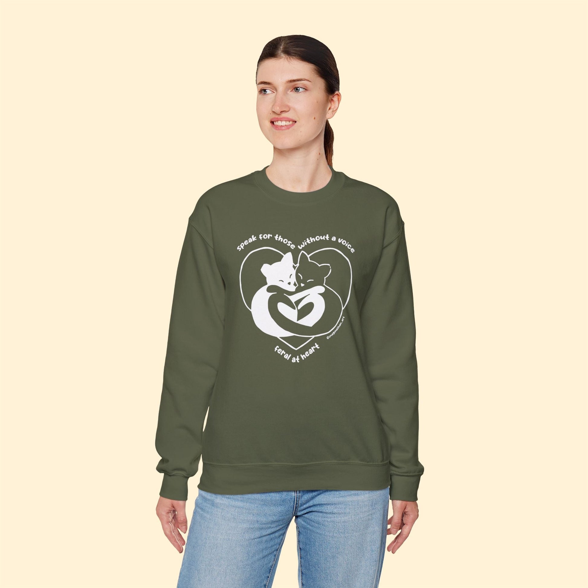 Speak For Those Without A Voice | FUNDRAISER for Feral At Heart | Crewneck Sweatshirt - Detezi Designs - 16678520495874415350