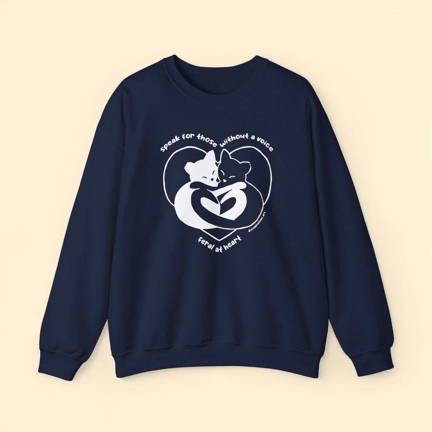 Speak For Those Without A Voice | FUNDRAISER for Feral At Heart | Crewneck Sweatshirt - Detezi Designs-22651340300363578153