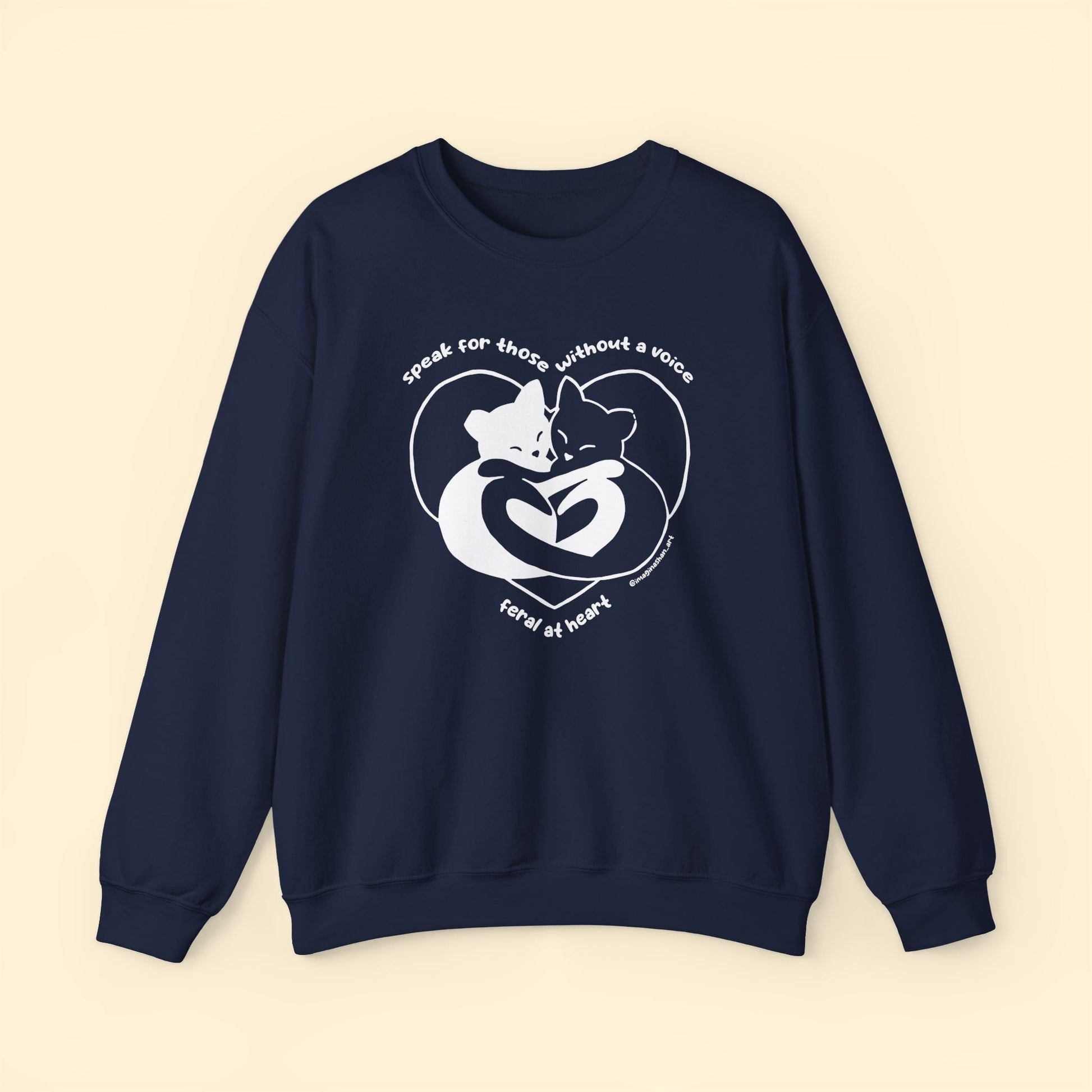 Speak For Those Without A Voice | FUNDRAISER for Feral At Heart | Crewneck Sweatshirt - Detezi Designs - 22651340300363578153