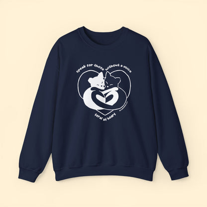 Speak For Those Without A Voice | FUNDRAISER for Feral At Heart | Crewneck Sweatshirt - Detezi Designs - 22651340300363578153