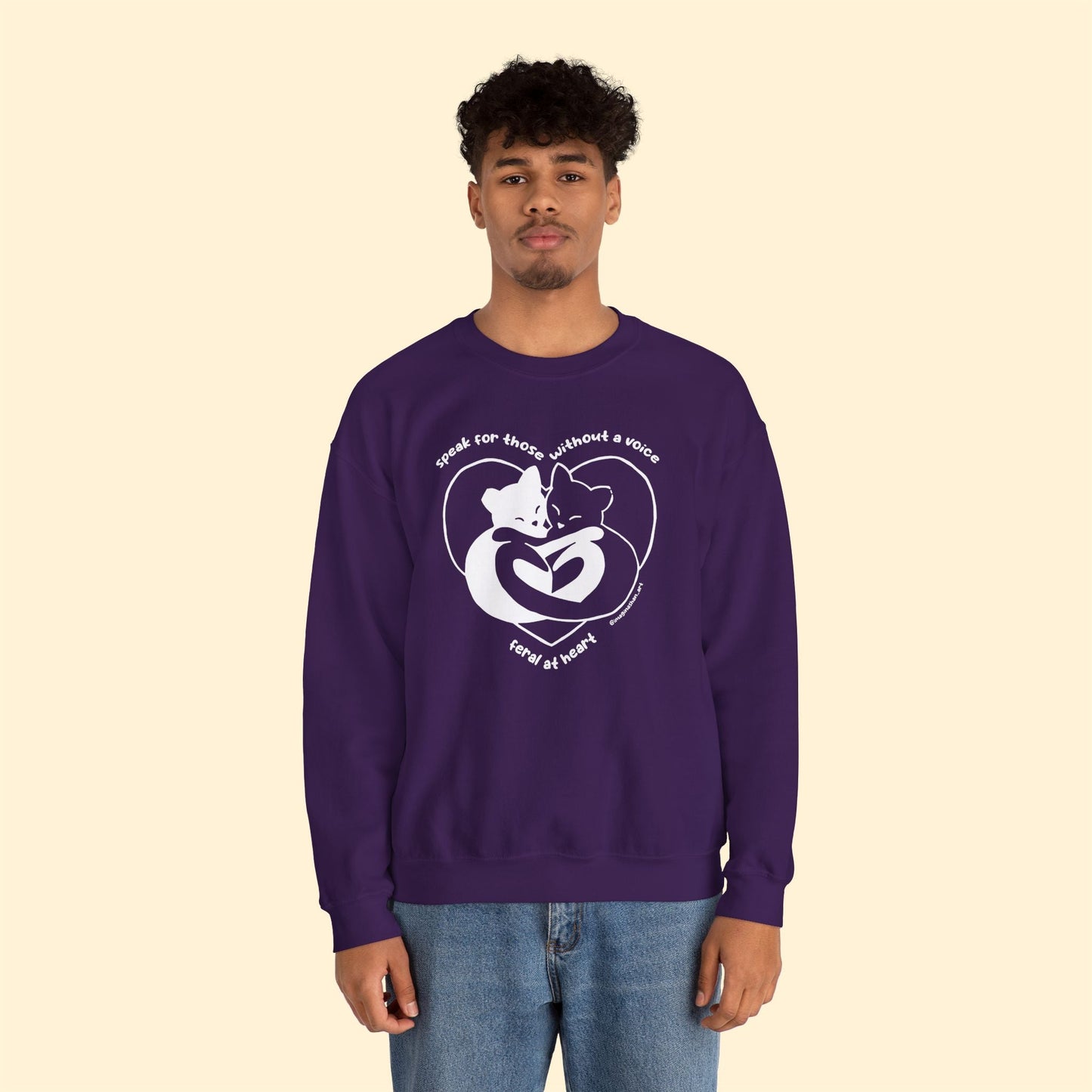 Speak For Those Without A Voice | FUNDRAISER for Feral At Heart | Crewneck Sweatshirt - Detezi Designs - 22651340300363578153