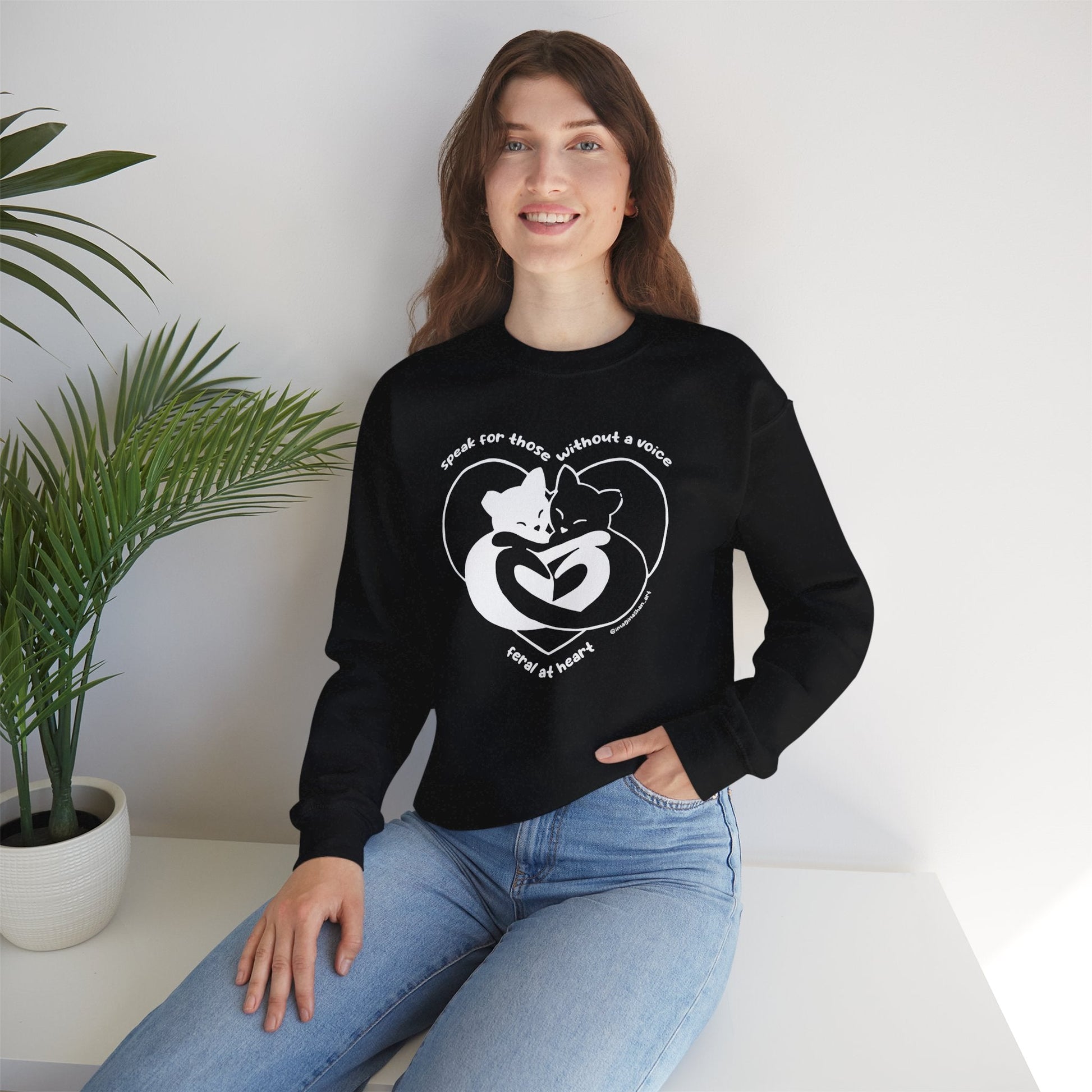 Speak For Those Without A Voice | FUNDRAISER for Feral At Heart | Crewneck Sweatshirt - Detezi Designs - 22651340300363578153