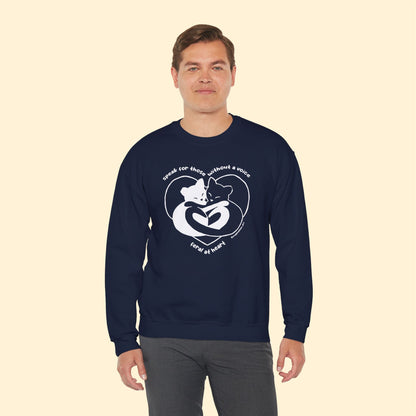 Speak For Those Without A Voice | FUNDRAISER for Feral At Heart | Crewneck Sweatshirt - Detezi Designs - 22651340300363578153