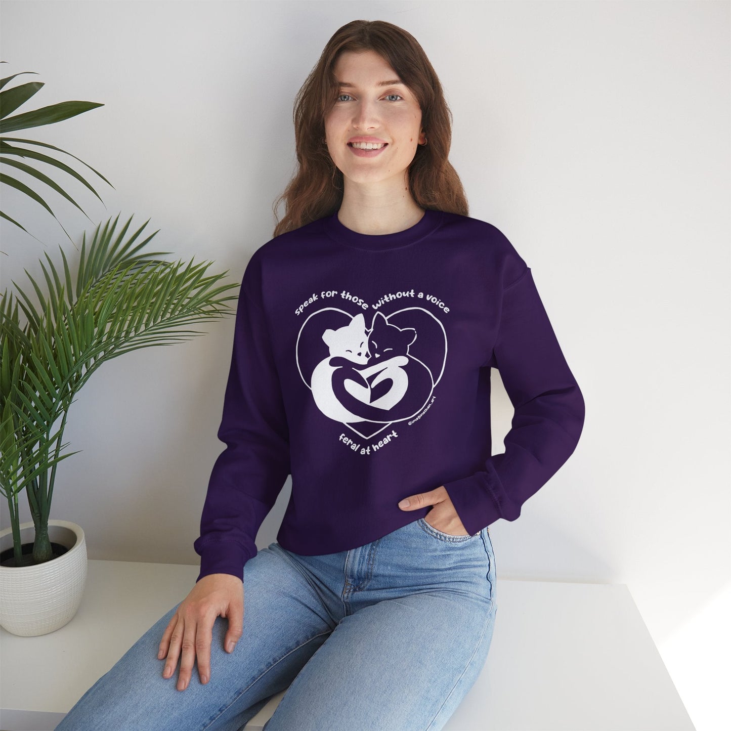 Speak For Those Without A Voice | FUNDRAISER for Feral At Heart | Crewneck Sweatshirt - Detezi Designs-22651340300363578153