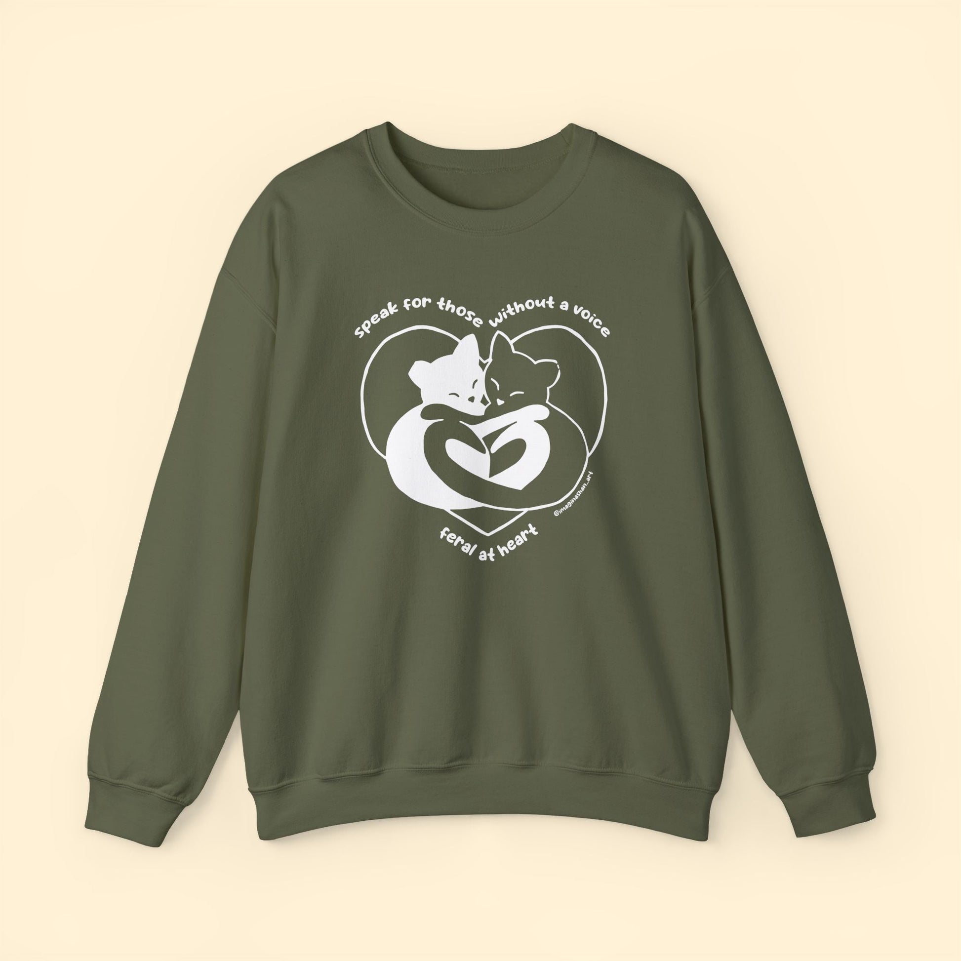Speak For Those Without A Voice | FUNDRAISER for Feral At Heart | Crewneck Sweatshirt - Detezi Designs - 91388932294859764701