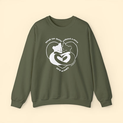 Speak For Those Without A Voice | FUNDRAISER for Feral At Heart | Crewneck Sweatshirt - Detezi Designs - 91388932294859764701