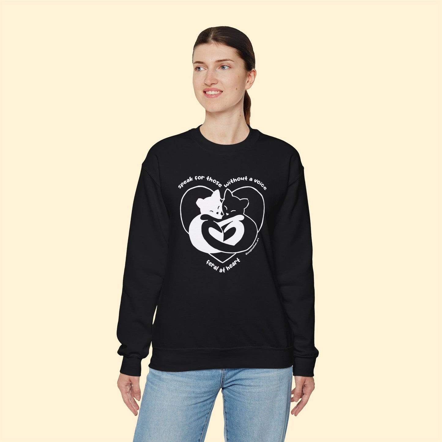 Speak For Those Without A Voice | FUNDRAISER for Feral At Heart | Crewneck Sweatshirt - Detezi Designs-91388932294859764701