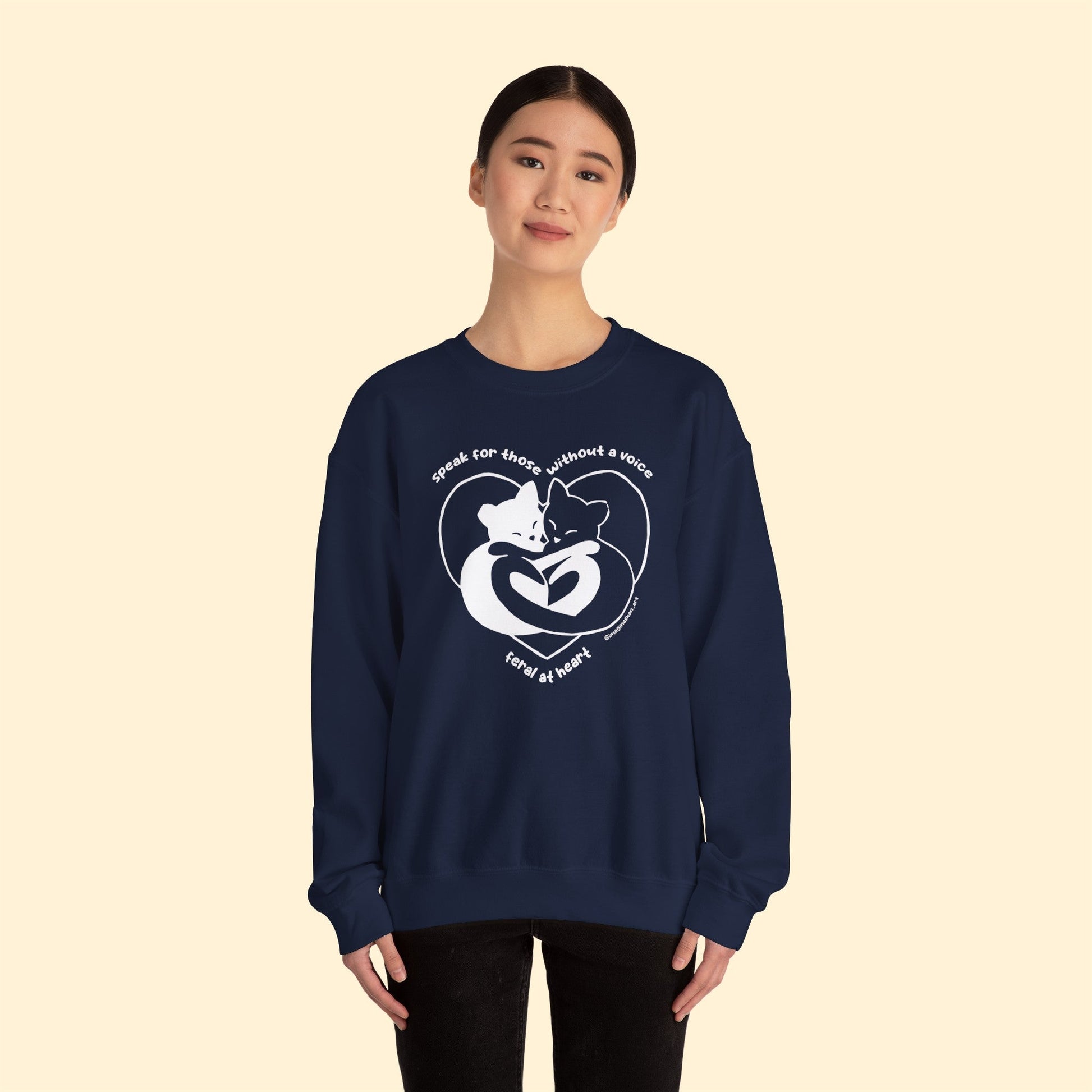 Speak For Those Without A Voice | FUNDRAISER for Feral At Heart | Crewneck Sweatshirt - Detezi Designs-91388932294859764701