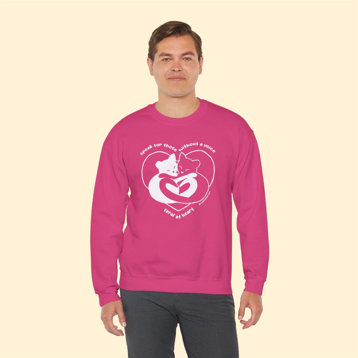 Speak For Those Without A Voice | FUNDRAISER for Feral At Heart | Crewneck Sweatshirt - Detezi Designs-91388932294859764701