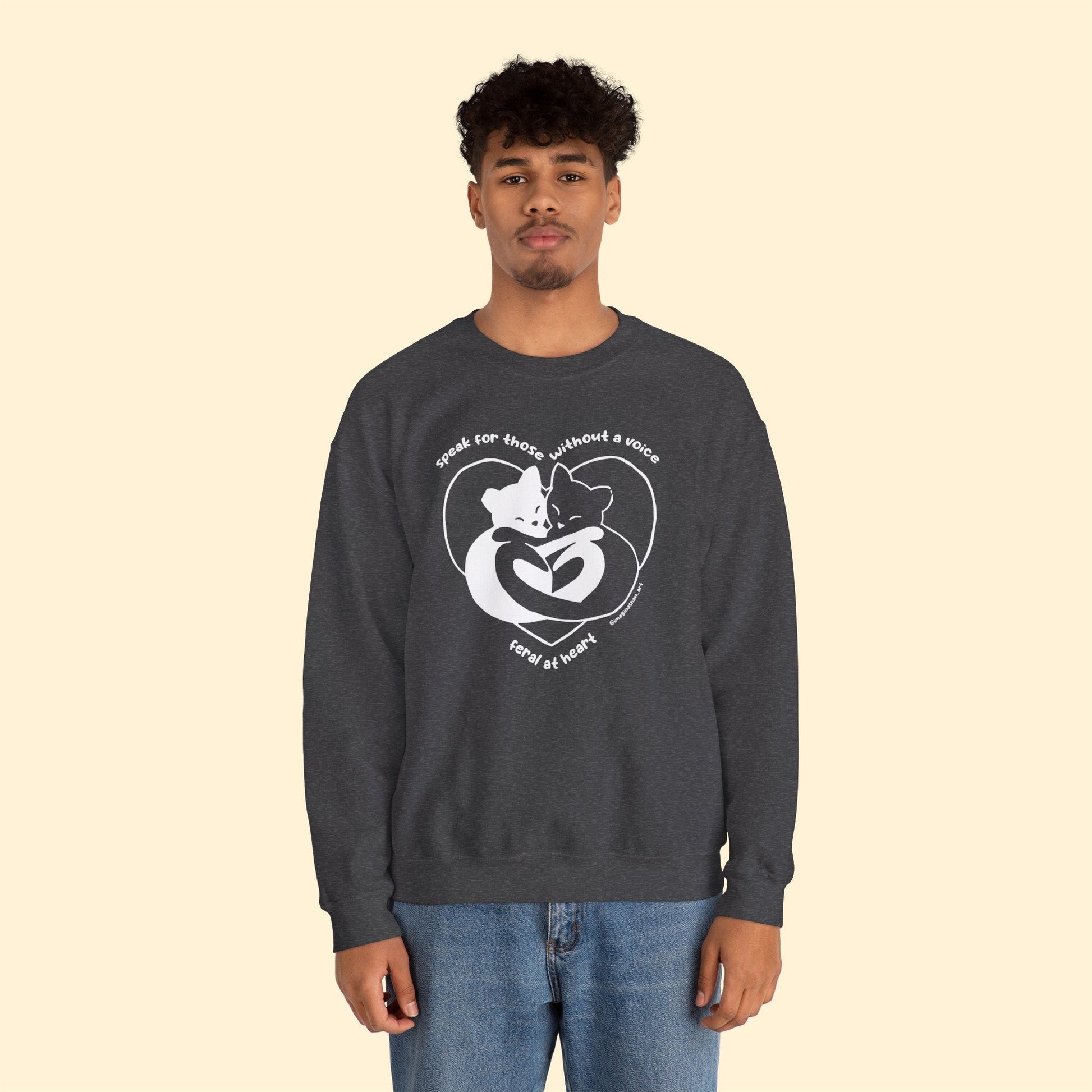 Speak For Those Without A Voice | FUNDRAISER for Feral At Heart | Crewneck Sweatshirt - Detezi Designs-91388932294859764701