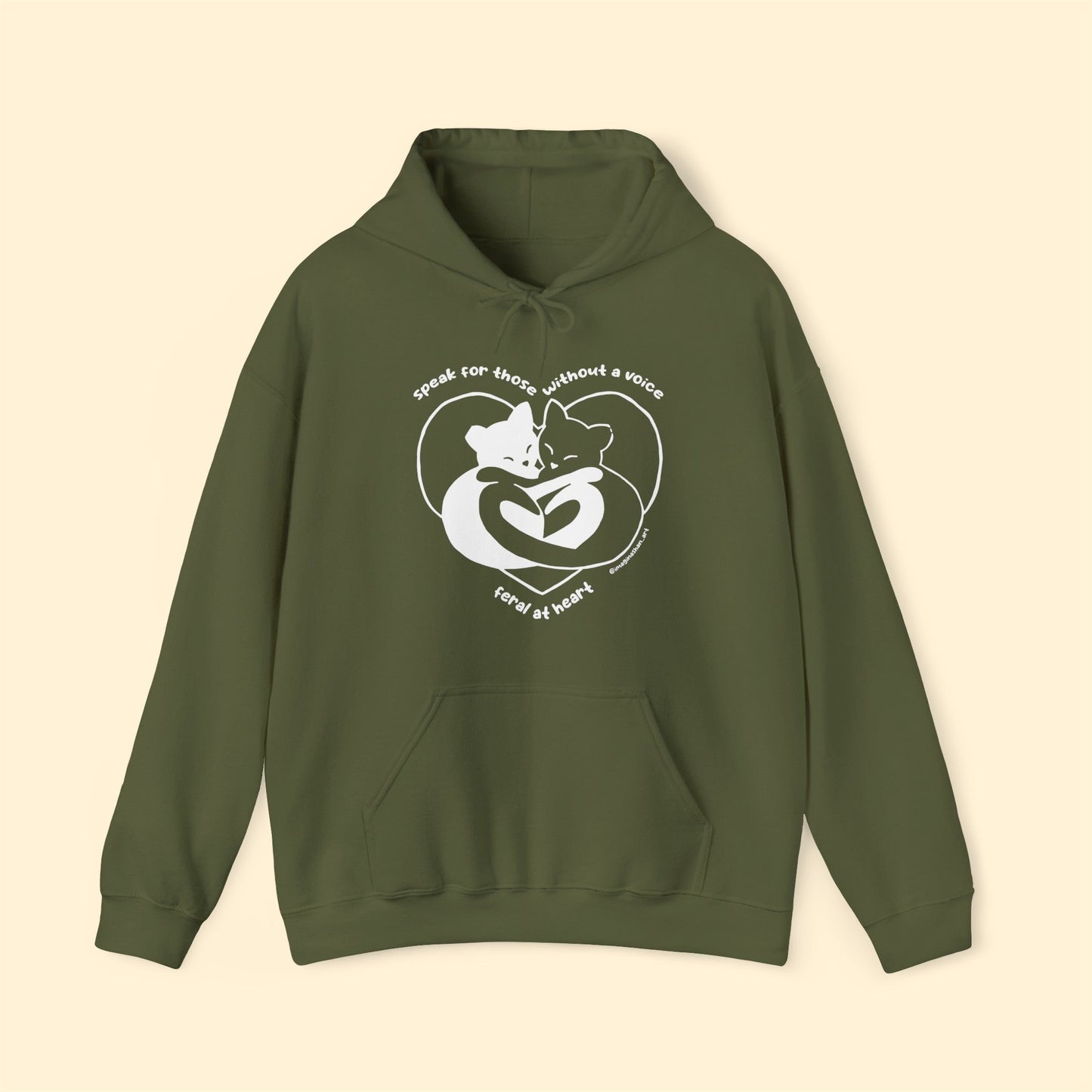 Speak For Those Without A Voice | FUNDRAISER for Feral At Heart | Hooded Sweatshirt - Detezi Designs-30788289522592134372