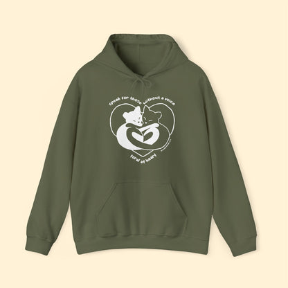 Speak For Those Without A Voice | FUNDRAISER for Feral At Heart | Hooded Sweatshirt - Detezi Designs - 30788289522592134372