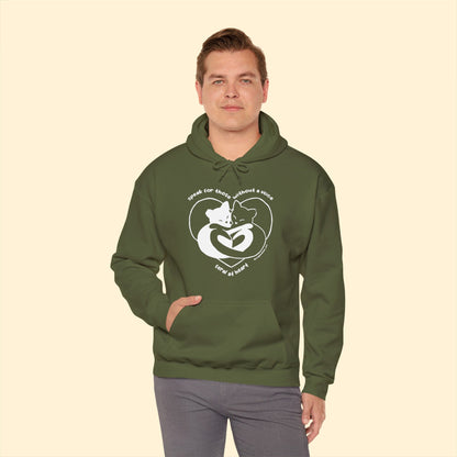 Speak For Those Without A Voice | FUNDRAISER for Feral At Heart | Hooded Sweatshirt - Detezi Designs-33064248791979520931